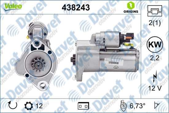 VALEO 438243 Mars Motoru 2.2kw 12 Dis Amarok Crafter 2.0tdi 10>